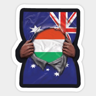 Hungary Flag Australian Flag Ripped Open - Gift for Hungarian From Hungary Sticker